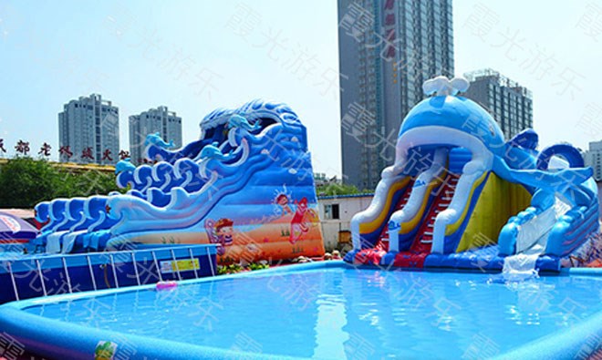 滦县鲨鱼充气游泳池